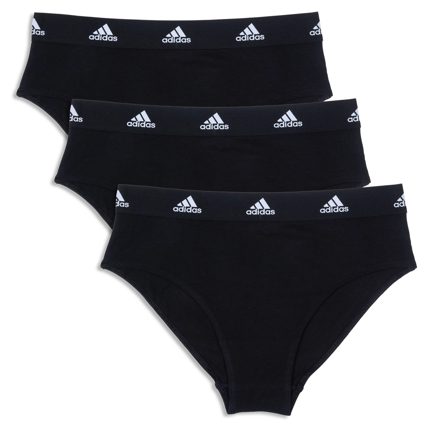 Sous-Vêtement Adidas Femme Bikini Black (lot de 3)