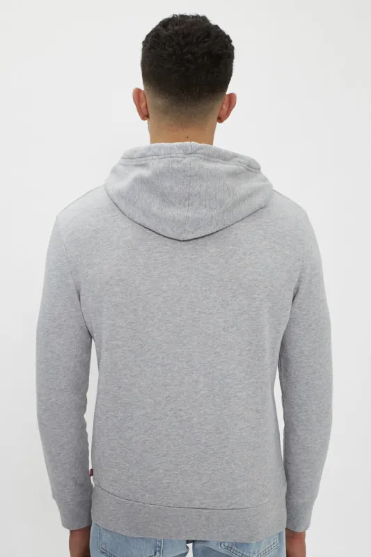 Sweat gris à capuche