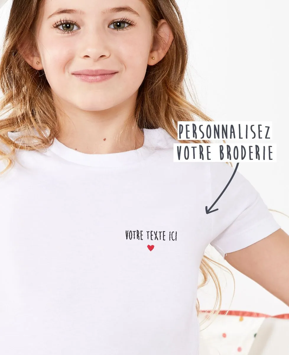 T-Shirt enfant Petit coeur brodé personnalisé