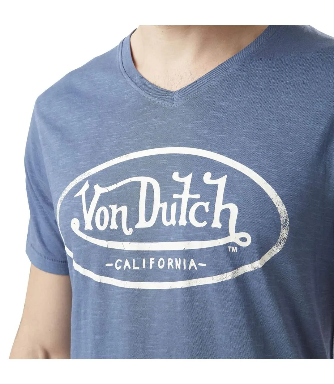 T-shirt homme col v avec logo en coton Tyron Vondutch