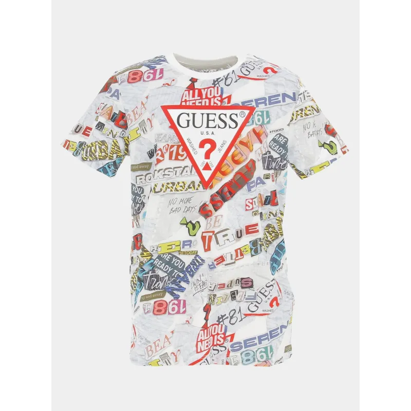 T-shirt magazine print multicolore enfant - Guess | wimod