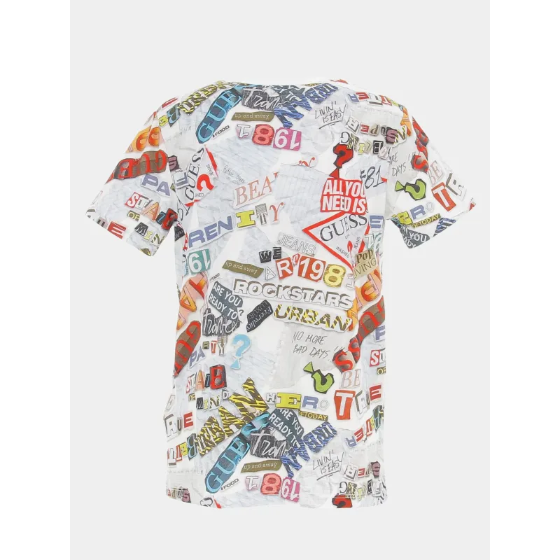 T-shirt magazine print multicolore enfant - Guess | wimod