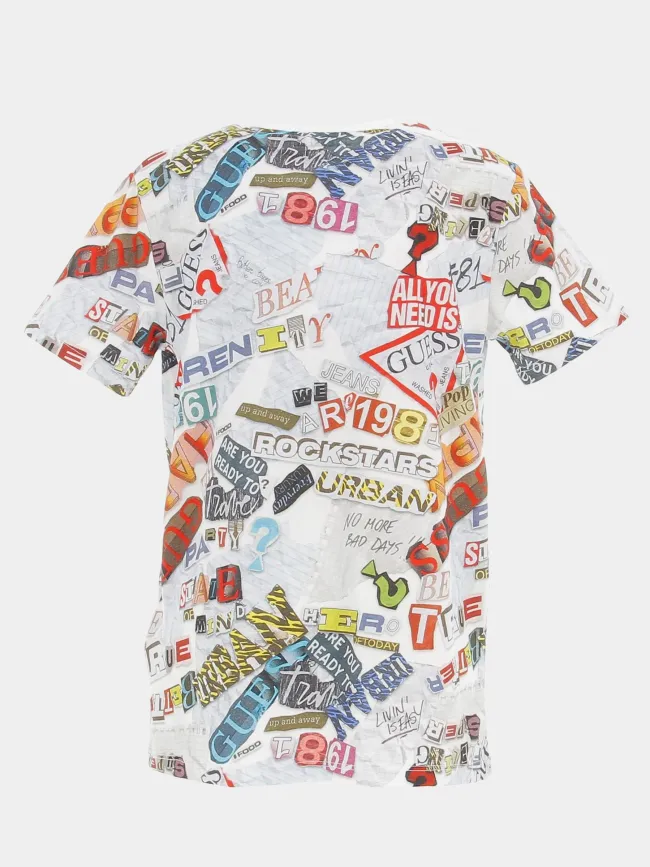 T-shirt magazine print multicolore enfant - Guess | wimod