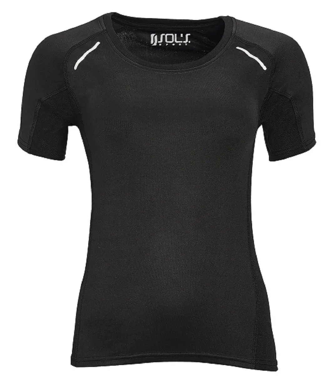 t-shirt running manches courtes - Femme - 01415 - noir 