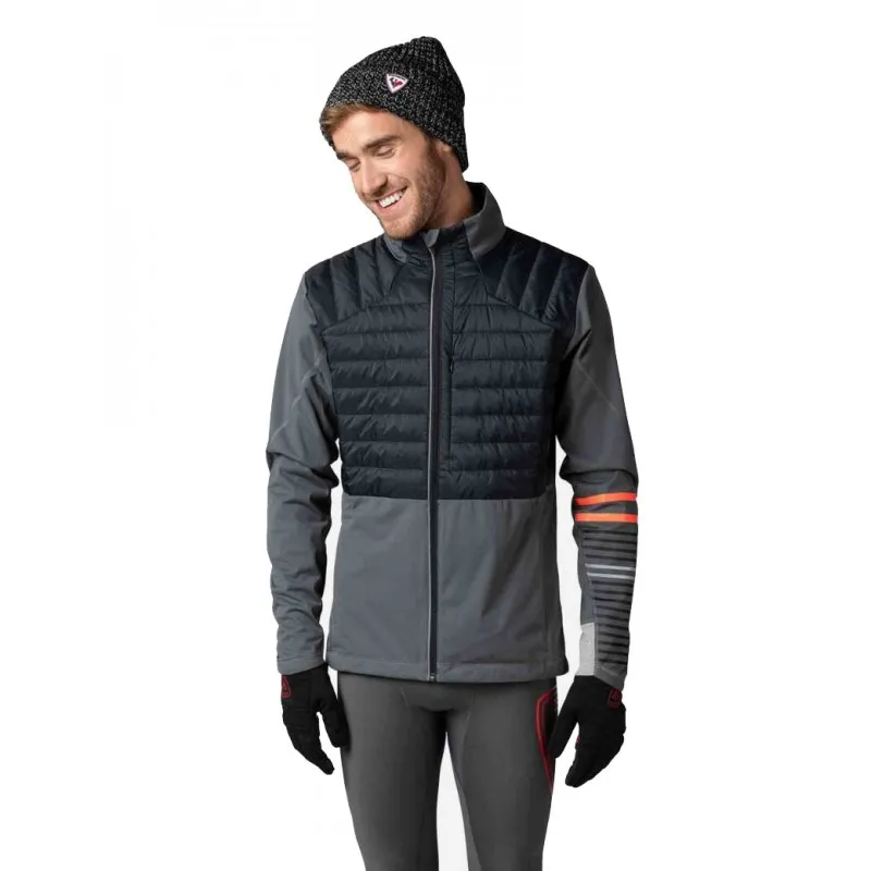 Textile haut ski nordique Rossignol Poursuite Warm Jacket onyx grey