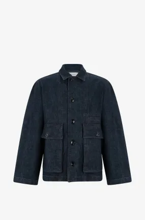 Veste boxy en denim indigo