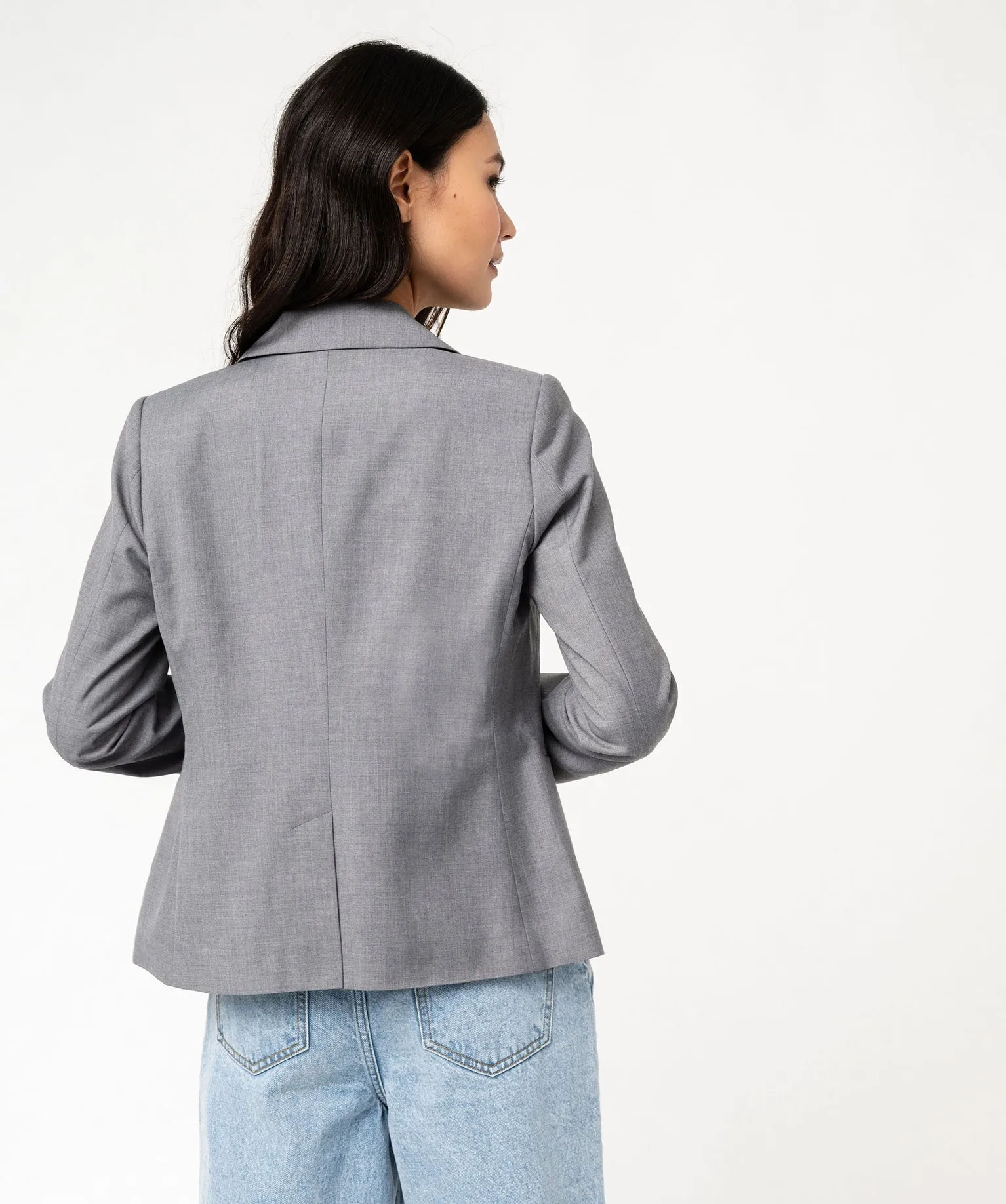 Veste de tailleur chinée femme gris clair