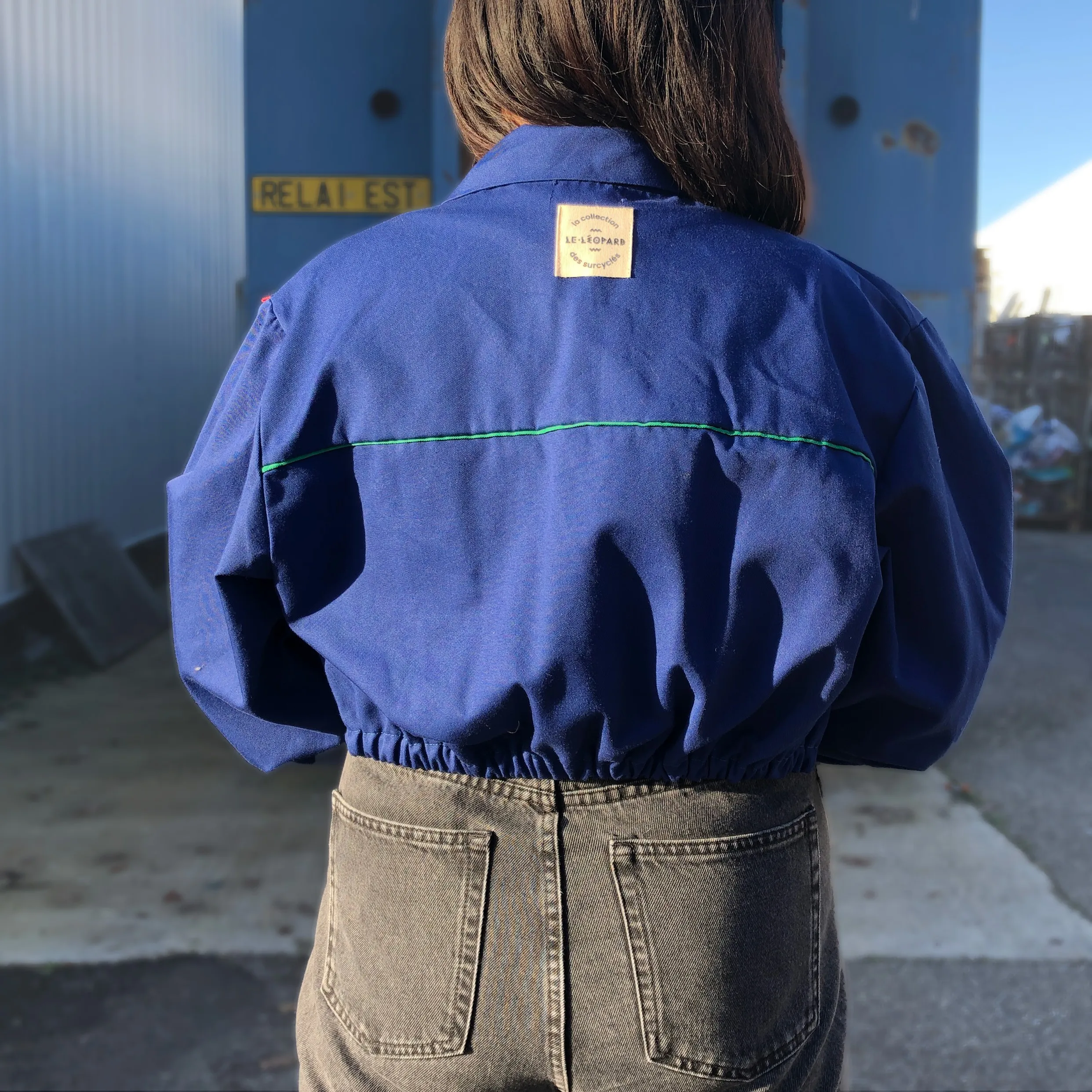 Veste de travail avec poche LEONARDINE "Les Surcyclés du Léopard" - L/XL - Femme