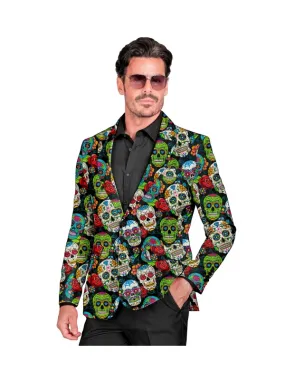 Veste Fun Dia de los Muertos pour homme: L'Élégance Sexy d'Halloween