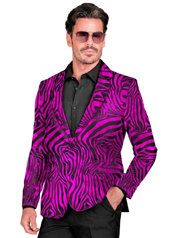 Veste Homme Motif Zèbre fushia : L'Élégance à l'État Pur