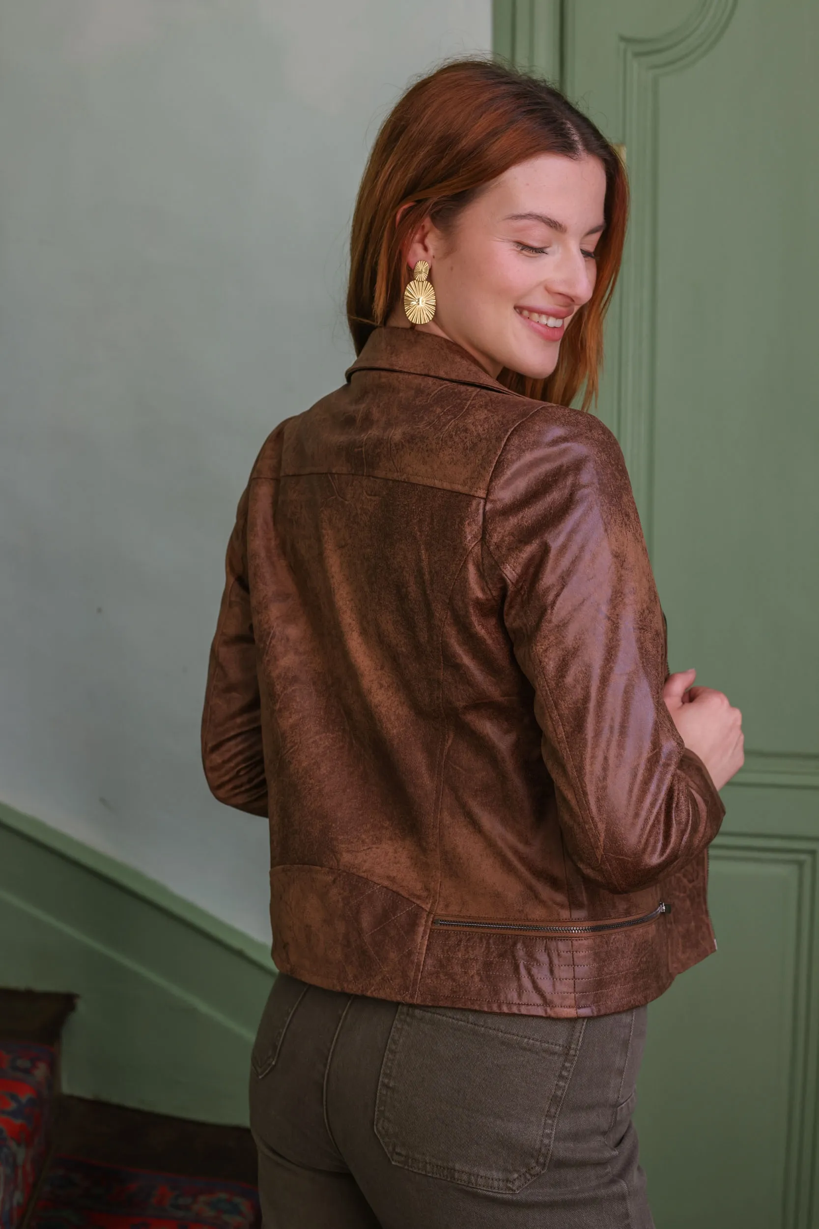 Veste perfecto marron