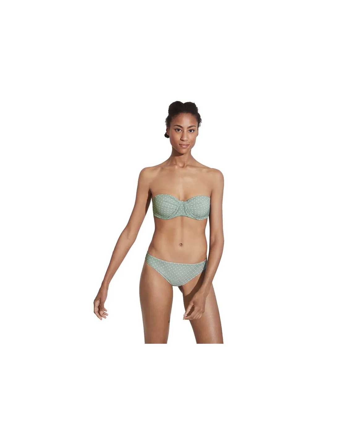 Ysabel Mora Top de bikini bandeau Coupe C Vert