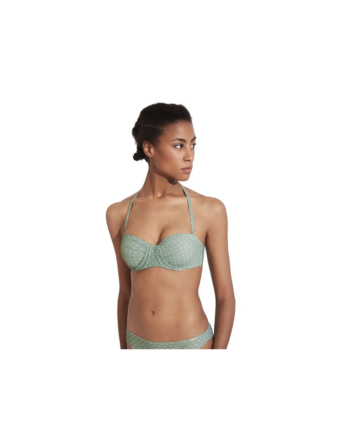 Ysabel Mora Top de bikini bandeau Coupe C Vert